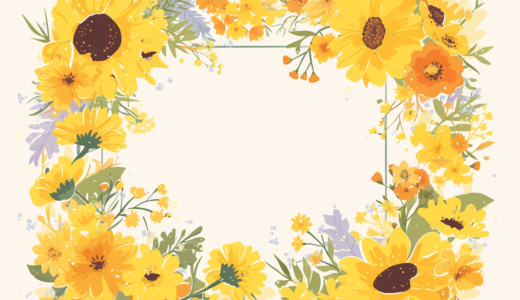 夏の花のフレーム｜飾り枠画像｜無料イラスト素材