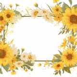 夏の花の夏用フレーム／飾り枠画像／フリーイラスト素材