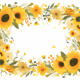 夏の花の夏用フレーム｜飾り枠画像｜無料イラスト素材