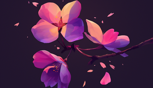 暗闇に浮かぶ桜の花びら｜背景画像｜無料イラスト素材