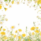 タンポポの春に使えるフレーム｜飾り枠画像｜無料イラスト素材
