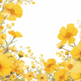 黄色の花のフレーム｜飾り枠画像｜無料イラスト素材