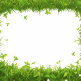 緑がいっぱい草ボーボーフレーム｜飾り枠画像｜無料イラスト素材