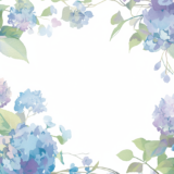 紫陽花（あじさい）のフレーム／飾り枠画像／フリーイラスト素材