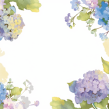 紫陽花（あじさい）のフレーム｜飾り枠画像｜無料イラスト素材