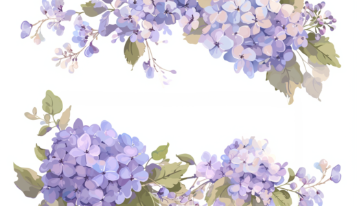 紫陽花（あじさい）の梅雨時フレーム｜飾り枠画像｜無料イラスト素材