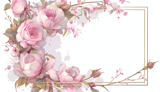 薔薇（バラ）のフレーム｜飾り枠画像｜無料イラスト素材