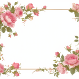 薔薇（バラ）のフレーム／飾り枠画像／フリーイラスト素材