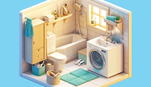 トイレとお風呂と洗濯機｜アイソメトリック３D画像｜無料イラスト素材