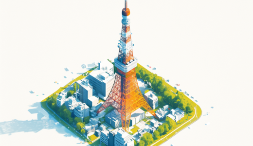 東京タワー｜アイソメトリック３D画像｜無料イラスト素材