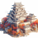 日本の城｜アイソメトリック３D画像｜無料イラスト素材