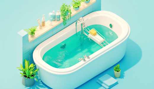 浴室・バスルーム・お風呂｜アイソメトリック３D画像｜無料イラスト素材