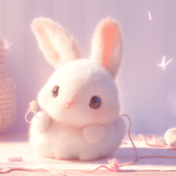 セーターを編むことを投げ出したウサギ｜動物イラスト画像｜フリー素材