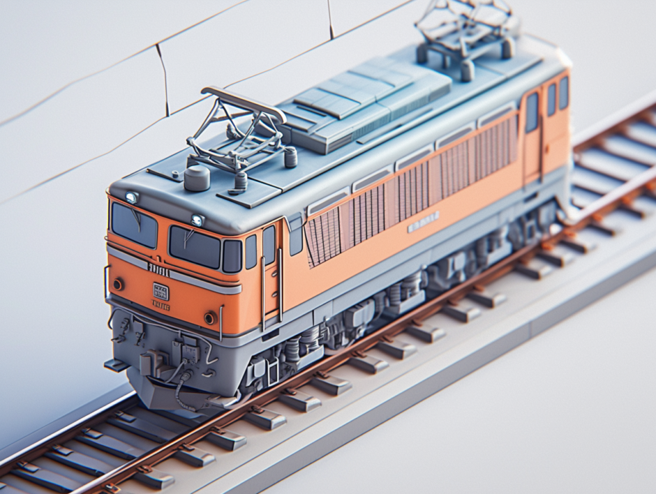 Nゲージ鉄道模型のようなパワー自慢の機関車｜アイソメトリック３D画像｜無料イラスト素材